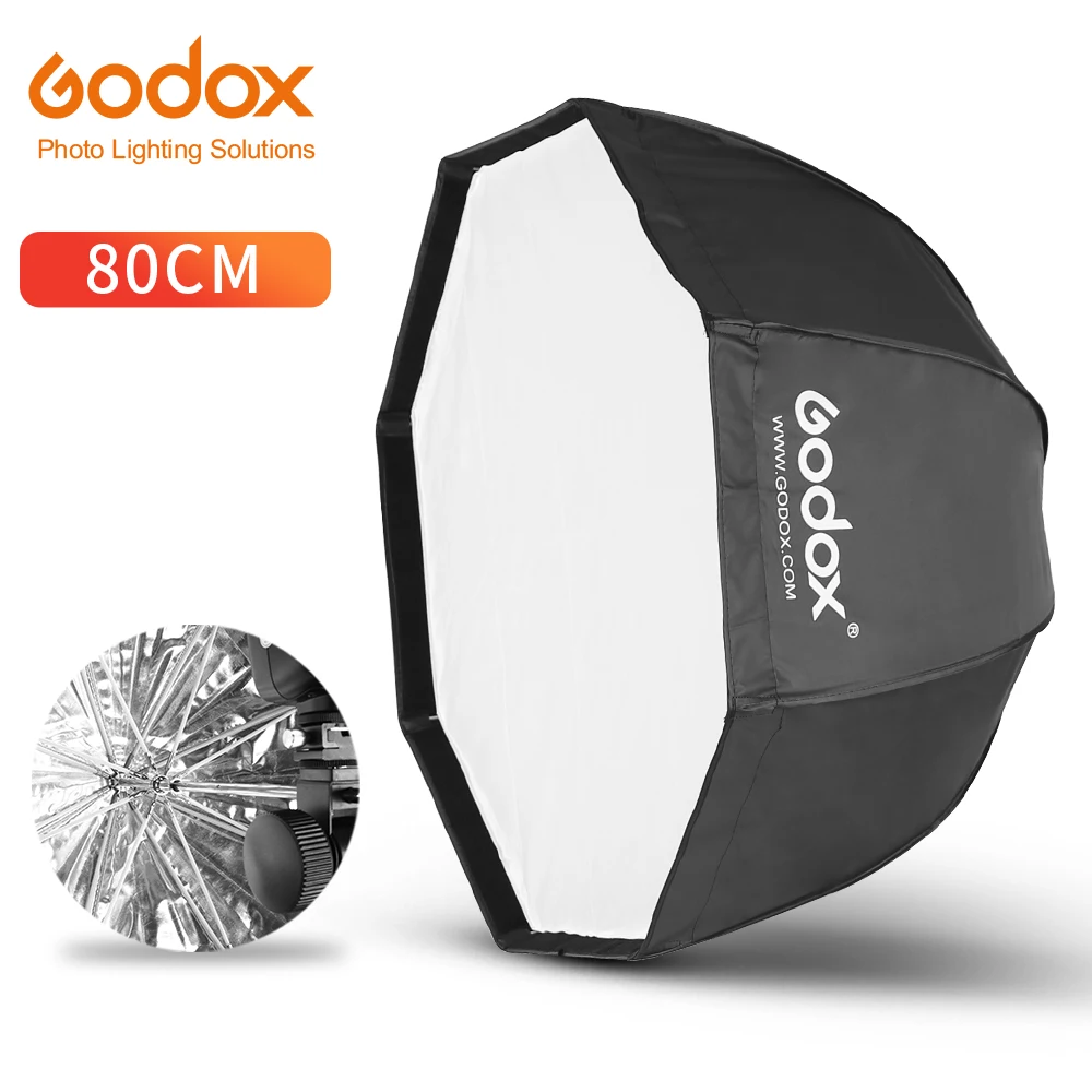 Переносной восьмиугольный софтбокс Godox 80 см 31,5 дюйма для вспышки Speedlight Speedlite Umbrella софтбокс Brolly Reflector(только софтбокс