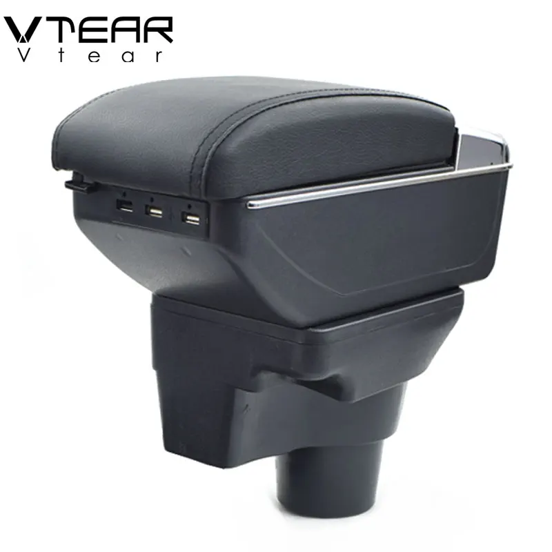 

Vtear For 2017 KIA Rio 4 Rio X-line armrest box USB Charging interface central Store content box cup holder ashtray accessories