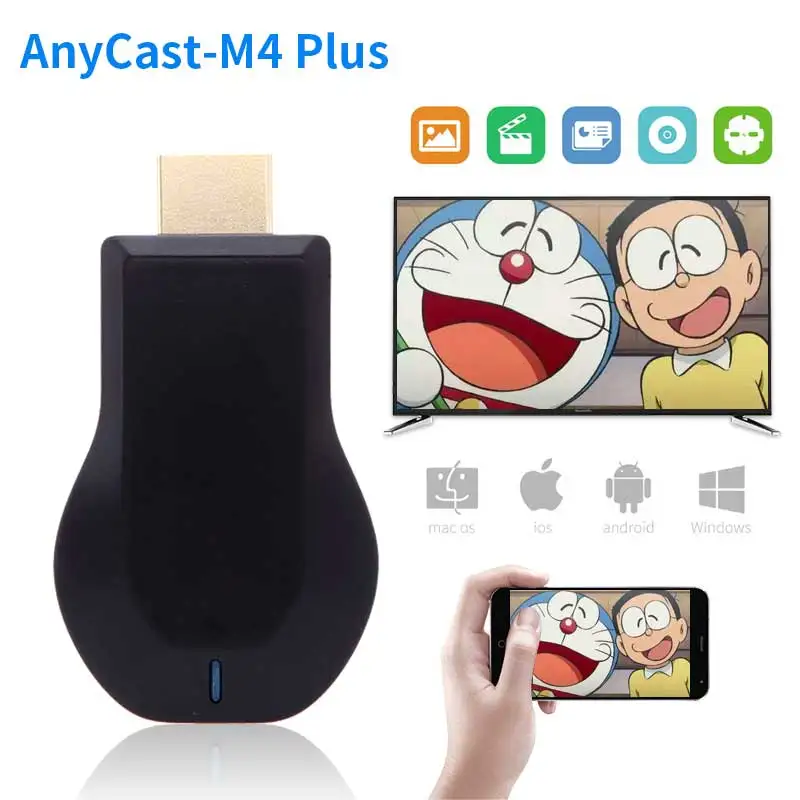 Anycast M4 plus HDMI медиа видео стример Wi-Fi дисплей донгл 1080P Мини ПК Android tv Stick Адаптер для смартфонов планшетных ПК