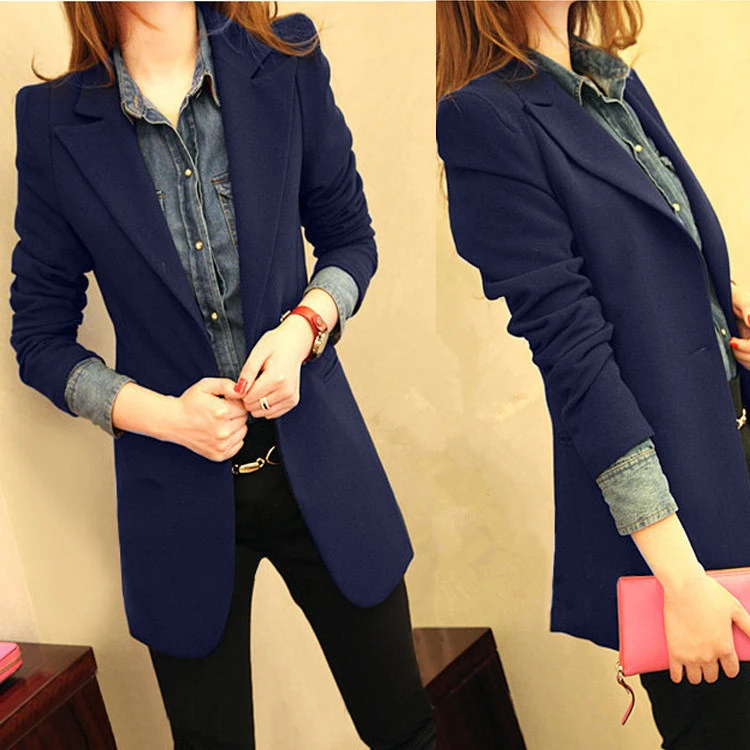 2017 spring new arrival blazer women jacket slim Black female casual blazer Long suit jacket plus size women clothing E507 2017 spring new arrival blazer women jacket slim Black female casual blazer Long suit jacket plus size women clothing E507