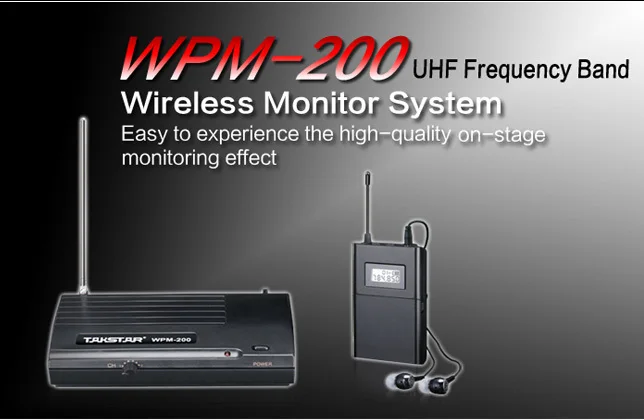 Takstar WPM-200/WPM200 UHF беспроводной монитор система одиночный передатчик+ адаптер питания UHF беспроводной монитор система сценический монитор