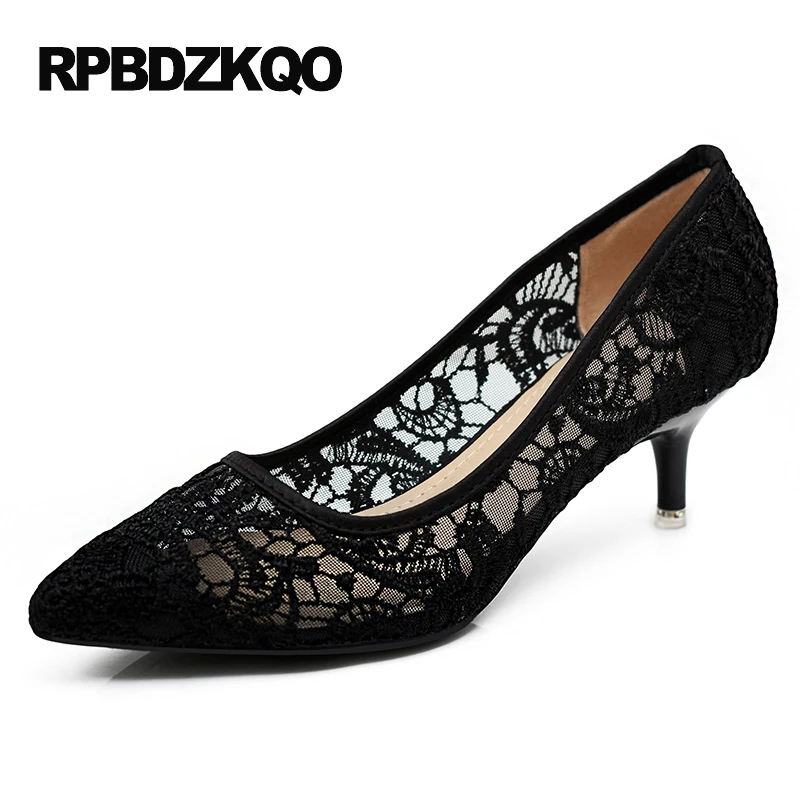 Günstige Rabatt Mesh Schwarz Größe 4 34 Spitz 2017 Damen Phoentin mischfarben mesh maultiere schuhe frauen 2018