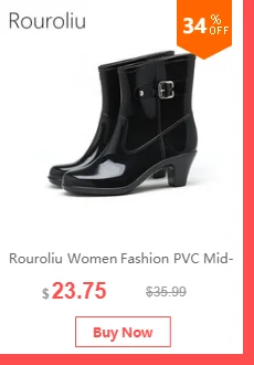 Rouroliu унисекс многоразовая Нескользящая непромокаемая обувь с высоким берцем, защитная обувь, осенне-зимняя непромокаемая обувь, чехол для обуви, RB169