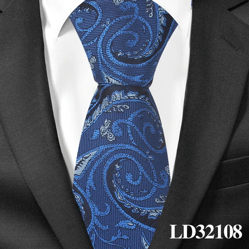 Жаккардовый галстук для мужчин, полиэстеровый цветочный галстук для шеи, деловые свадебные костюмы, 7 см. Узкие галстуки, тонкий мужской галстук для взрослых Gravatas - Цвет: LD32108