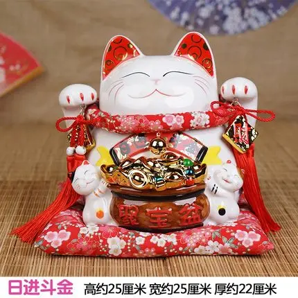 Популярный новейший счастливый кот украшения Lucky Cat Большая японская керамика Lucky кошка, поросенок Банк открытый в творческих подарках