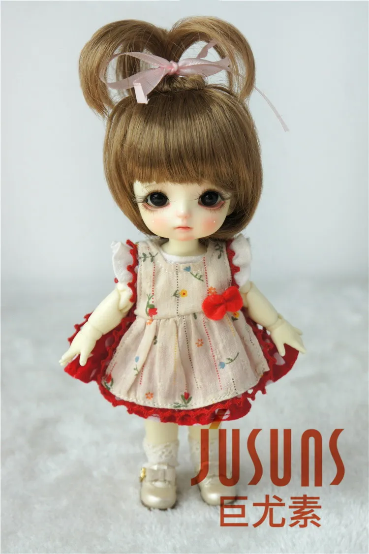 JD002 1/12 1/8 милый фонтан синтетический мохеровый BJD wigsuit для размера 3-4 дюймов 4-5 дюймов 5-6 дюймов куклы модные аксессуары - Цвет: 5-6inch Brown SM916