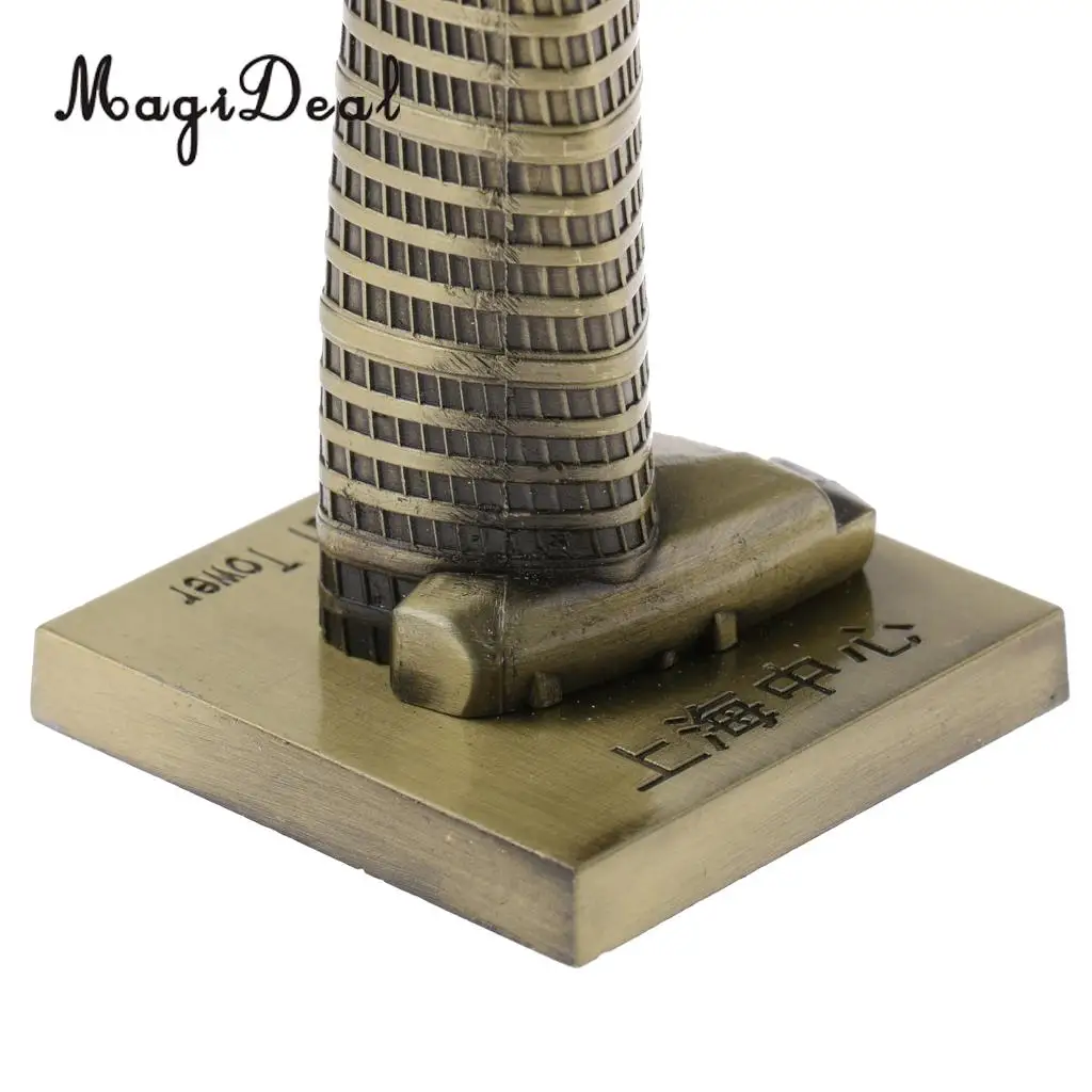 3 Pieces Souvenir Building Metal Shanghai Skylines Buildings Model Desk Decor Gift - 15cm