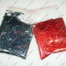 50 г x 1/2"(1 мм) Блестки для ногтей черного и красного цветов с ослепительный бриллиант палитра блесток Форма для нейл-арта и блестки для ногтей