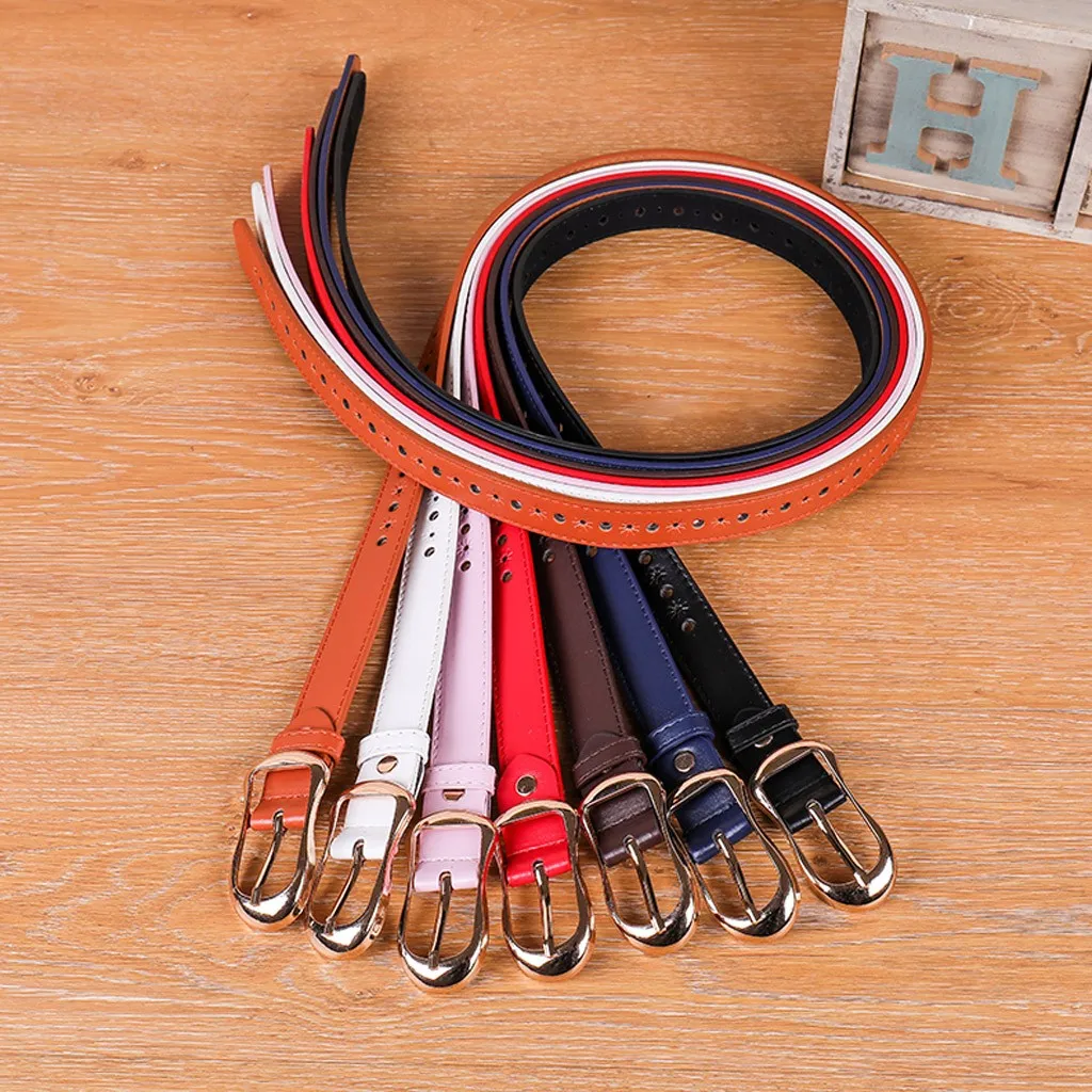 

SAGACE New 2019 Women Belt Cinturones Mujer Ladies Faux Leather Hollow Gold Pin Metal Buckle Straps Girls Fashion Accessories