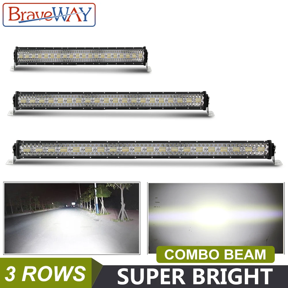 

BraveWay 3 Rows Combo LED Bar Light for LAND CRUISER PRADO F150 Patrol Discovery Range Rover Wrangler Renegade Compass Patriot