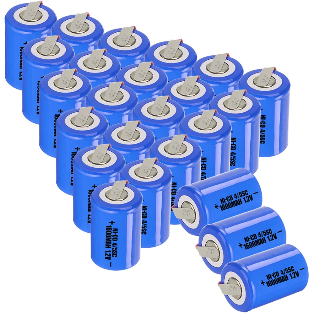 24 шт 4/5SC батареи 1,2 V SUBC батареи перезаряжаемые высокого Слива 1600 mah с вкладками цвет случайный