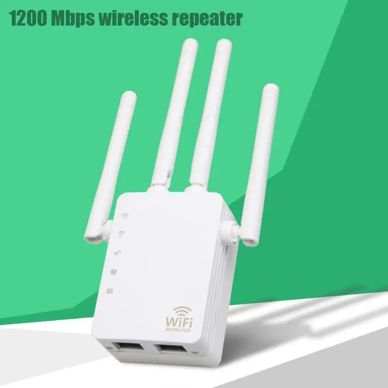 AC 1200 Мбит, Беспроводной ретранслятор 2,4G/5G двухдиапазонный WiFi маршрутизатор 4 высокой антенны WPS функция 50-100 м расходный дистанционный маршрутизатор