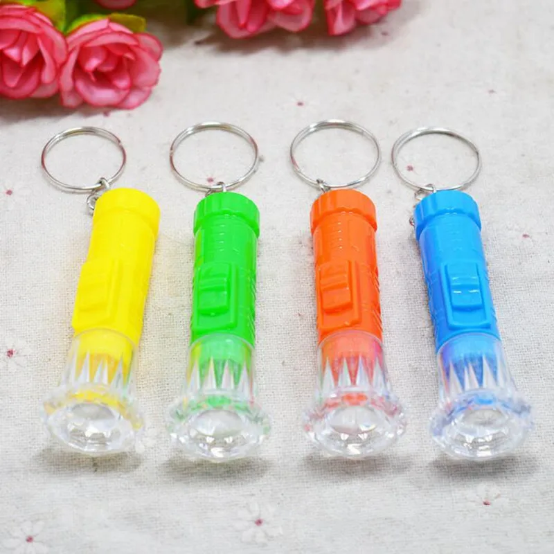 Faux Diamond Light Flashing Key Rings Mini Flashlight Glow Keychains