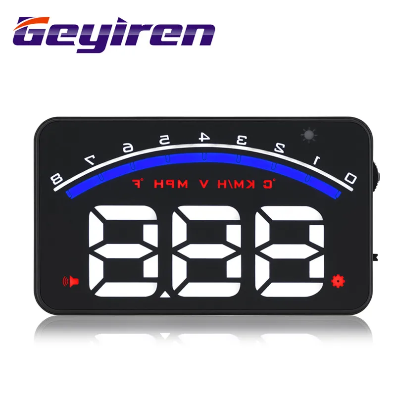 

M6 Car Alarm HUD Head Up Display 3.5 Inch Windshield Projector OBD2 Vehicle Speed Voltmeter Digital Show System Monitor GEYIREN