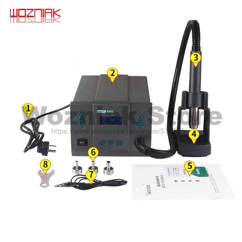  QUICK 861DW Upgrade Version 861X Lead-free Hot Air Gun Desoldering Station 1300W BGA Rework Station