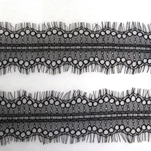 6m/lot width 7cm Exquisite Doule Edge Eyelet Lace Vogue Wedding Eyelash Lace Trim Fabric DIY Clothing Accessories in White/Black eyelet scallop edge jumper