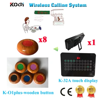 

Wireless Waiter Table Waiter Service Call System For Clinic Restaurant Pager Equipment(1 display+8 call button)