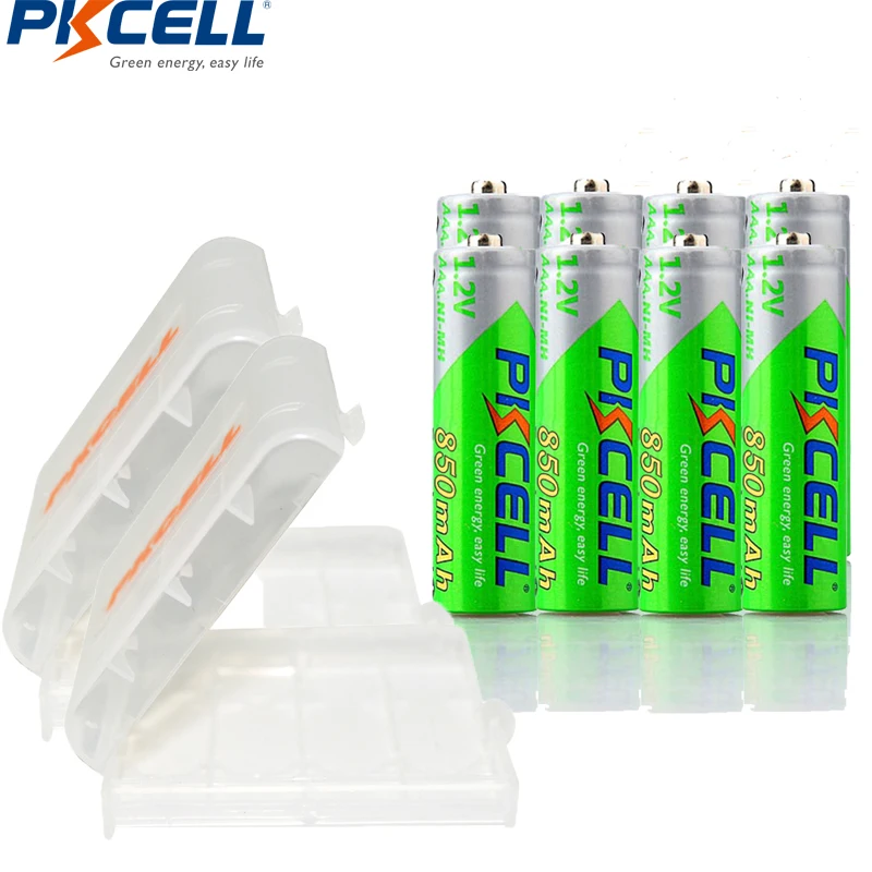 8PCS/lot PKCELL AAA Batteries Ni MH 1.2V 850mAh AAA Rechargeable