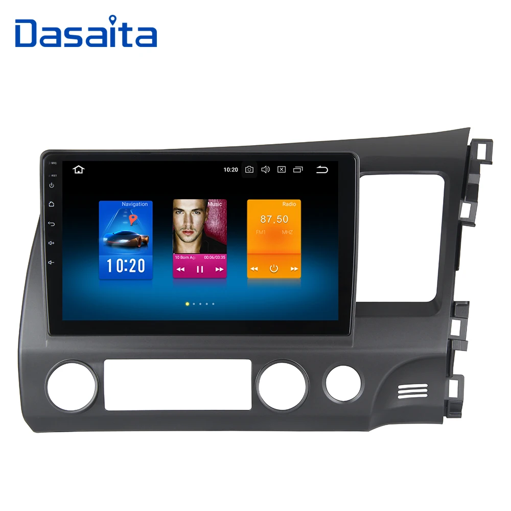 Cheap 10.2" 1 Din Android 9.0 for Honda Civic 2006 2007 2008 2009 2010 2011 with 4G RAM 32G ROM Built-in GPS Navigation 0