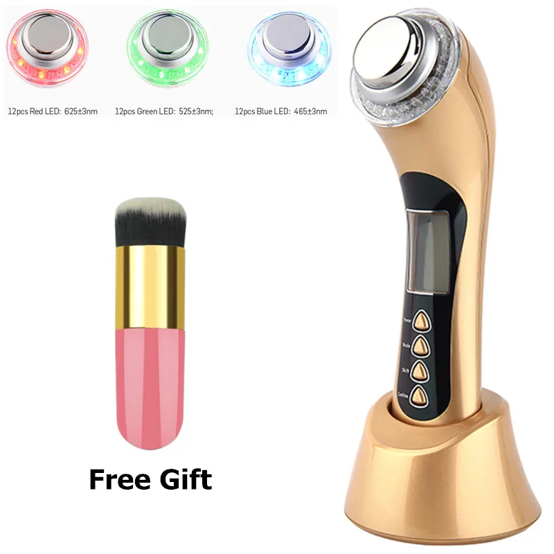 Ultrasound Facial Massager LED Light Photon Therapy Galvanic Spa Skin Care Deep Cleaning Anti Aging Face Lift Skin Tightening цена Ultrasound Facial Massager LED Light Photon Therapy Galvanic Spa Skin Care Deep Cleaning Anti Aging Face Lift Skin Tightening цены онлайн