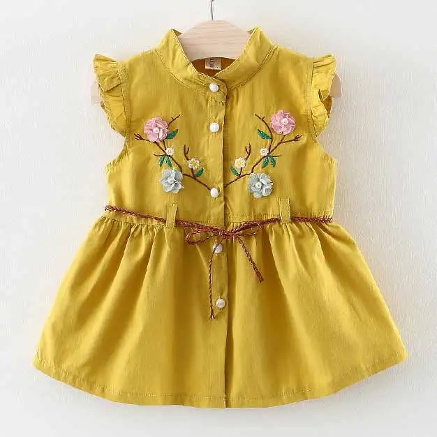 Keelorn/летнее пляжное платье принцессы для девочек; бальное платье из пряжи; детская одежда; Детские праздничные платья; платье-пачка для малышей - Цвет: AX647-Yellow