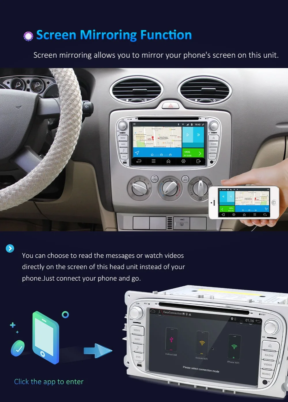 Discount 2G RAM 32G ROM Quad core android 7.1 car dvd for Ford focus Mondeo S-max smax Kuga c-max gps radio video wifi multimedia player 6