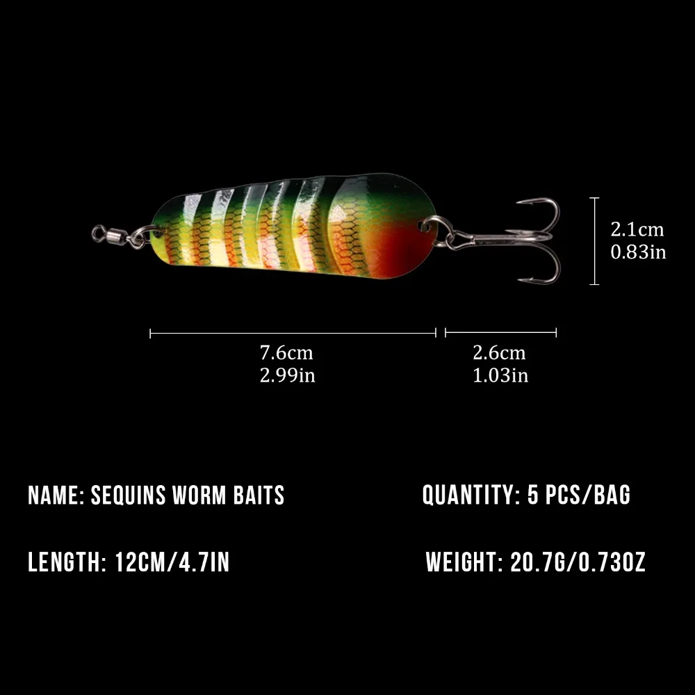 5pcs/set 0.7oz 4.7in Fishing Spoons Metal Lure Hard Baits With Treble Hook & Swivels Bass Spoon Fishing Lures Pesca 5pcs/set 0.7oz 4.7in Fishing Spoons Metal Lure Hard Baits With Treble Hook & Swivels Bass Spoon Fishing Lures Pesca
