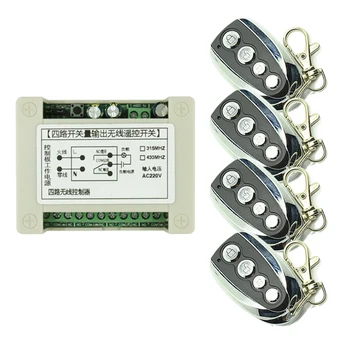 

AC 220V 4CH 4 CH Wireless Remote Control Light Switch System RF Relay Receiver Module Transmitter 315Mhz /433Mhz for the room