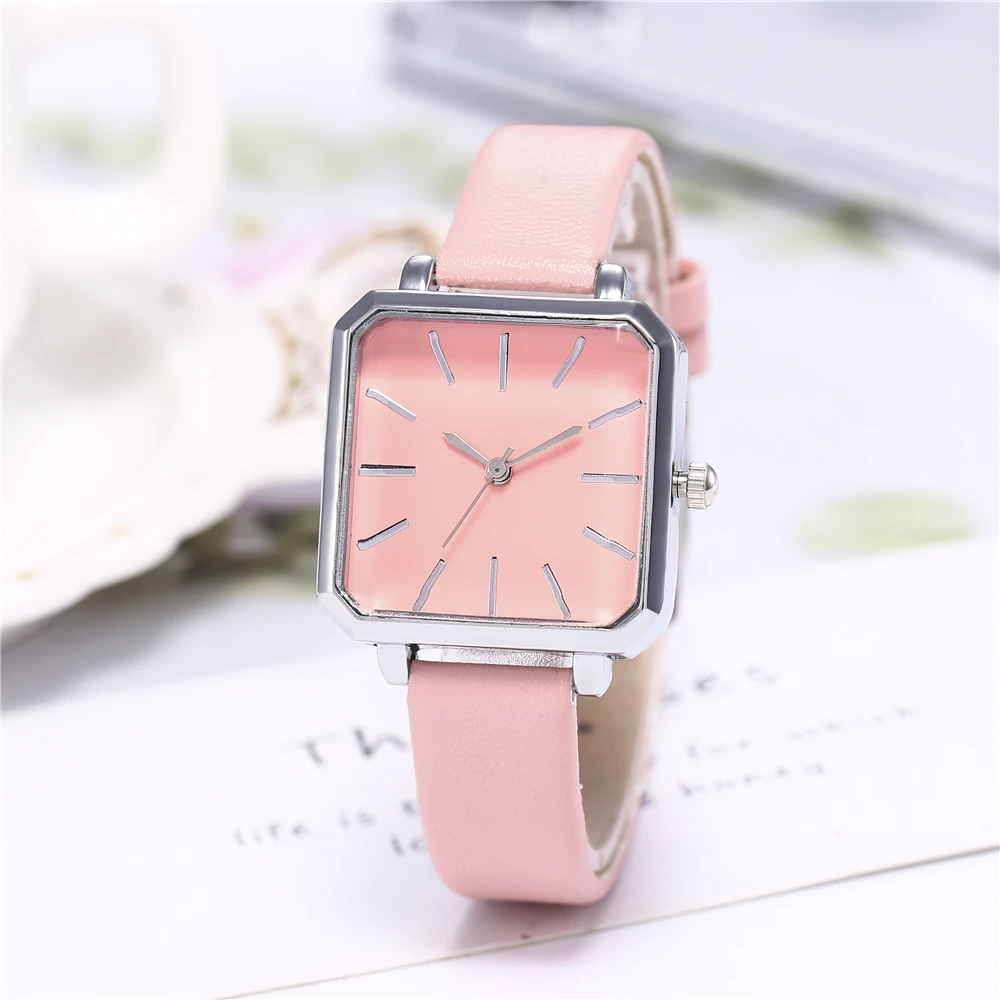 Top Brand Square Woman Bracelet Watch Contracted Leather Crystal WristWatches Women Dress Ladies Quartz Clock Dropshiping