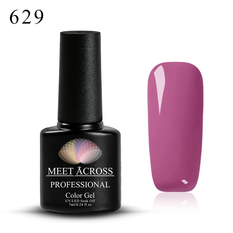 MEET ACROSS 7 мл телесный серый Гель-лак для ногтей полуперманентный Светодиодный УФ-лак для ногтей черная основа необходимый лак для штамповки - Цвет: W1980