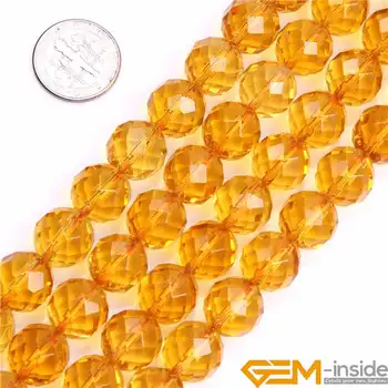 

12mm Round Faceted Citrines Stone Beads Fashion Jewelry Bead,For Bracelet Making Strand 15 Inch Wholesale