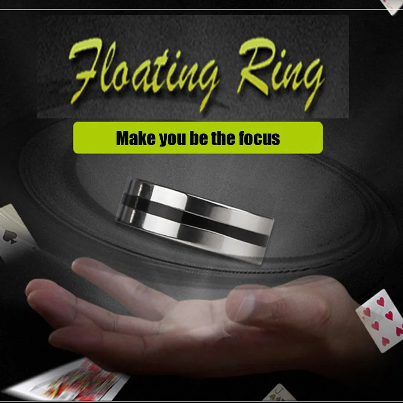 

Magic Tricks Set Floating Rings with Flying Cards Close-up Street Magic Invisible Suspension Ring Magic Props Easy to do