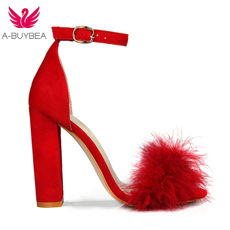 A BUYBEA 2018 summer Women Sandals Sexy High Heels Red Black yellow ...