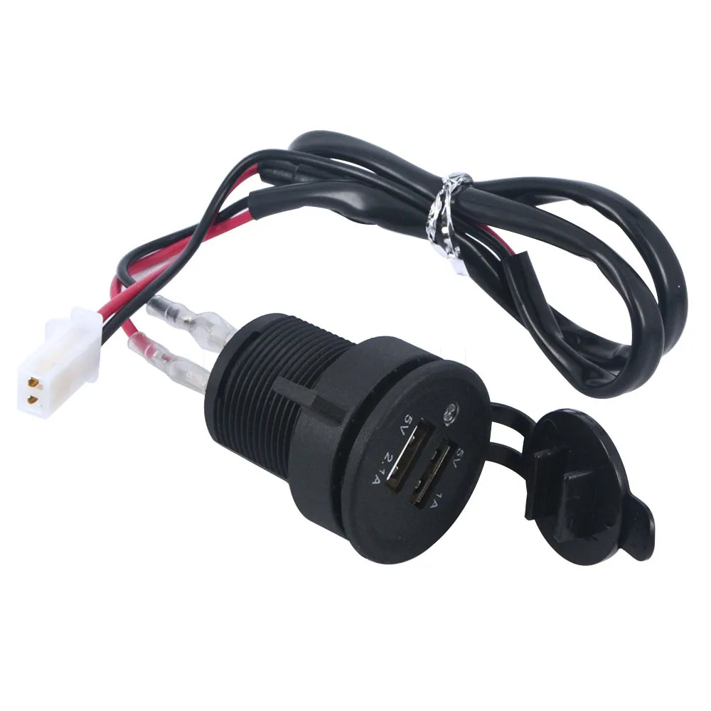 

Car Motorcycle Socket Car Power Adapter phone Charger Cigarette Lighter splitter plug DC 5V 2.1A Dual USB with extention cable