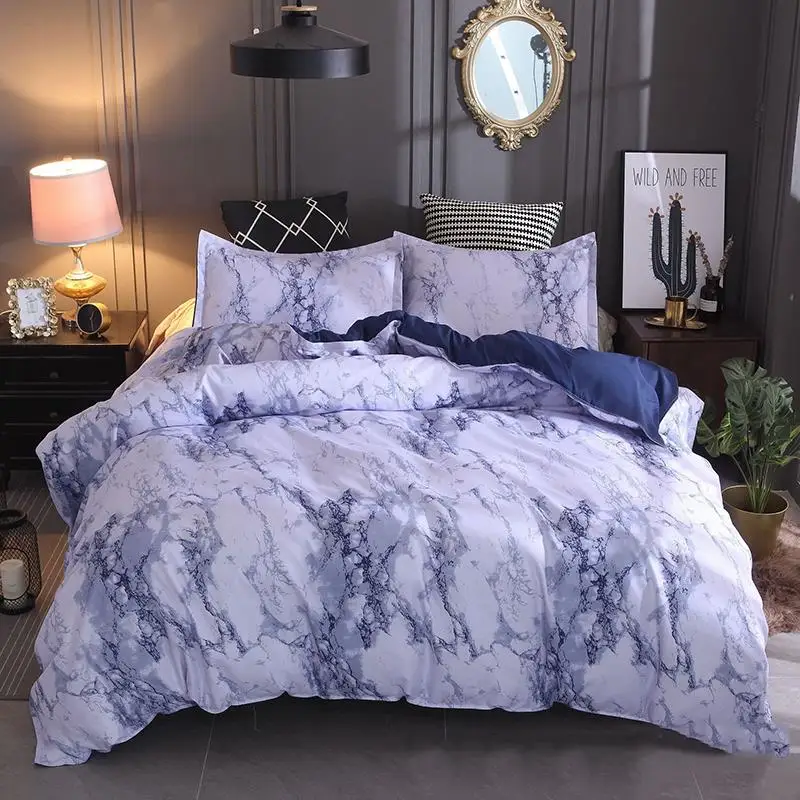 New Black Marble Pattern Bedding Sets Duvet Cover Set 2/3pcs Bed Set Twin Double Queen Quilt Cover (No Sheet No Filling)
