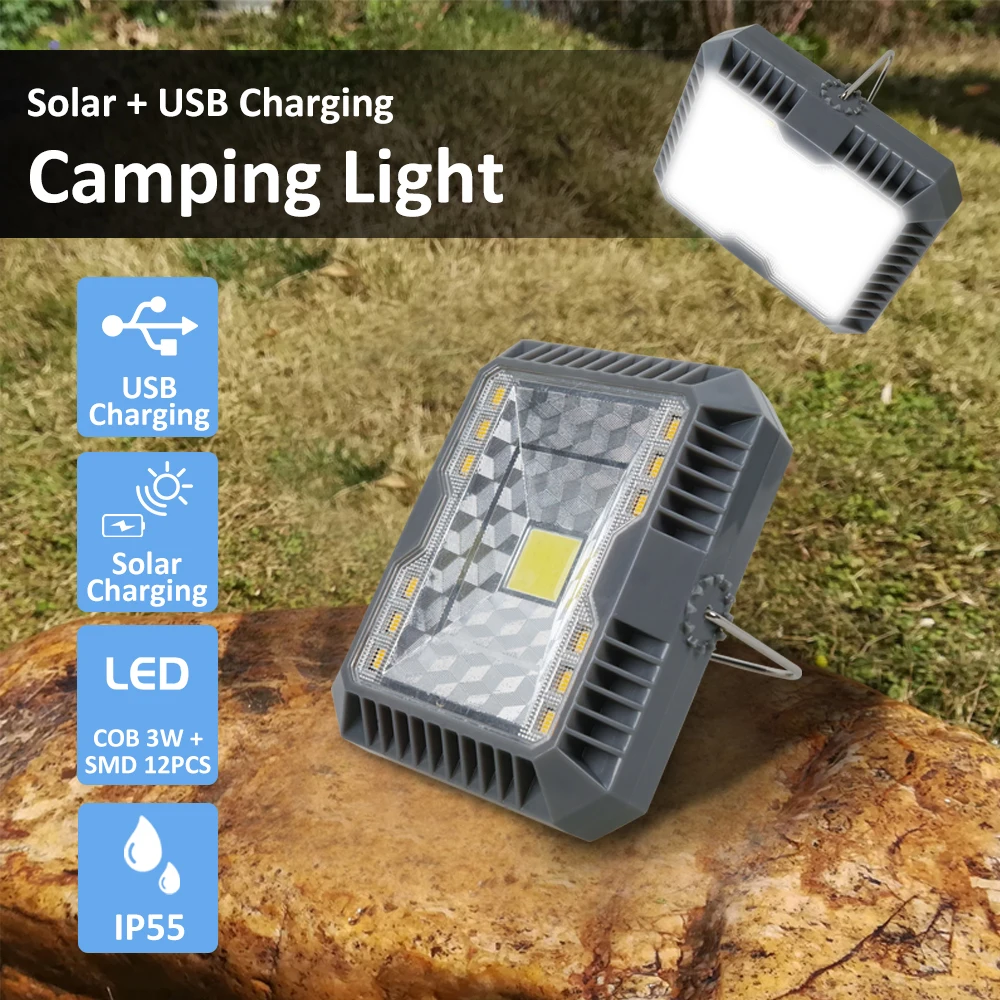 T-SUNRISE светодиодный фонарь для кемпинга, 3 режима, уличный фонарь для палатки, кемпинга, солнечные фонари, лампа, USB перезаряжаемая портативная Подвесная лампа