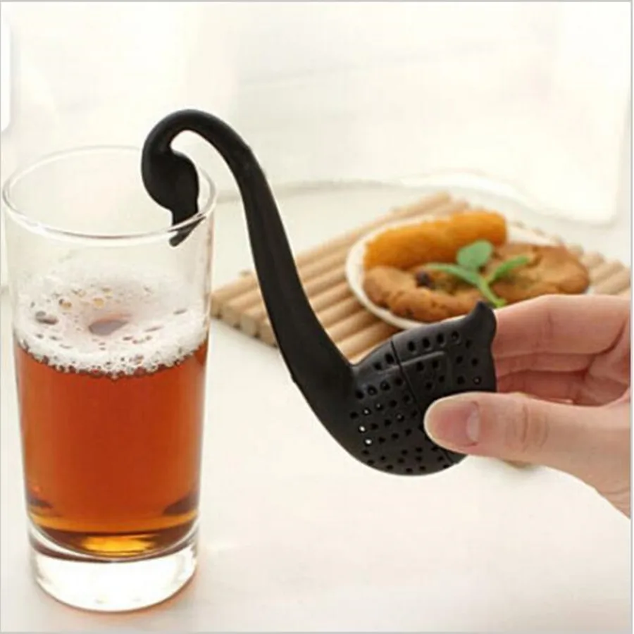 

New Nolvety Gift Swan Spoon Tea Strainer Infuser Teaspoon Filter Creative Plastic Tea Tools Kitchen Accessories