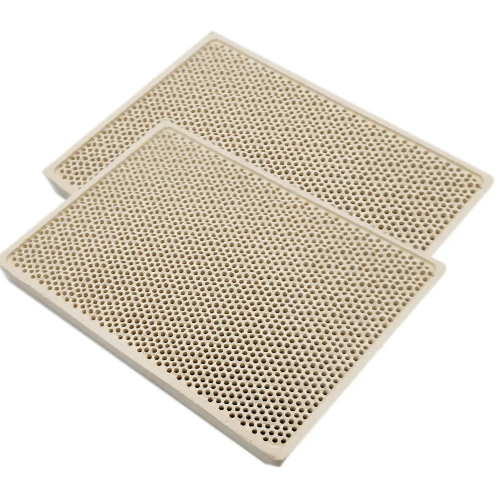

MENSI 3PCS Cordierite Ceramic Burner High Temperature Plate Gas Grill Spare Parts Stove heater Comb 132*92*14mm