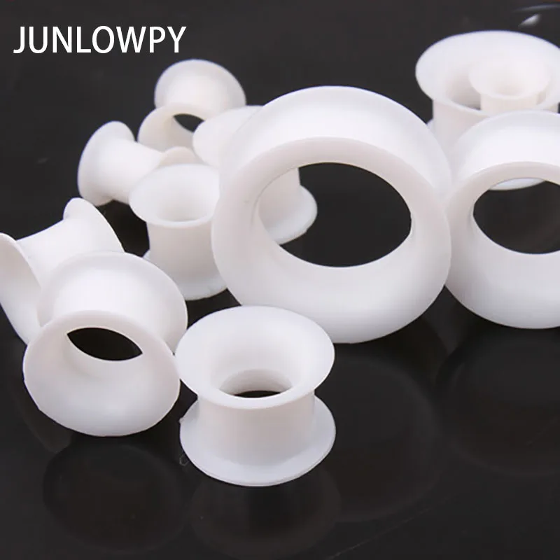 

White silicone ear plug 4-25mm mix 48pcs factory piercing soft flesh tunnel body jewelry expander stretcher