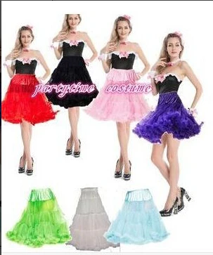 

Free shipping soft fabric 66cm 26" Long Petticoat Rockabilly Swing Pettiskirt Tulle Slip 50s Retro all colors S/M L/XL 2XL