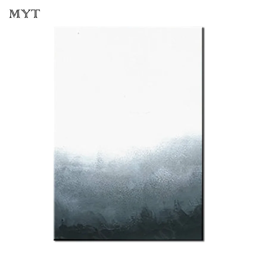

MYT Free Shipping Black And White Gray Oil Painting Wall Art Mondern Large Picture Handpainted Oil Painting On Canvas
