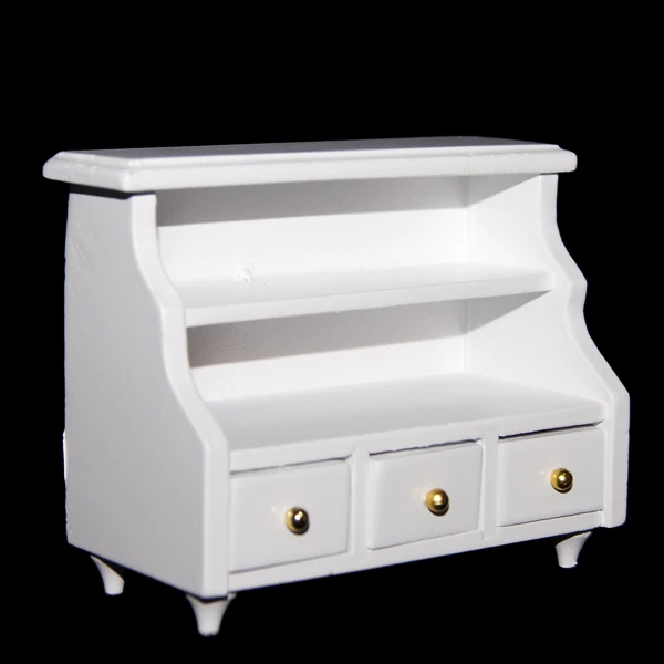 Modern 1/12 Scale Bathroom Toilet Cabinet Dollhouse Miniatures Furniture White