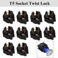 10pcs T5 Socket Twist Lock For PC74 Instrument Panel Cluster Plug Dash Light Bulb