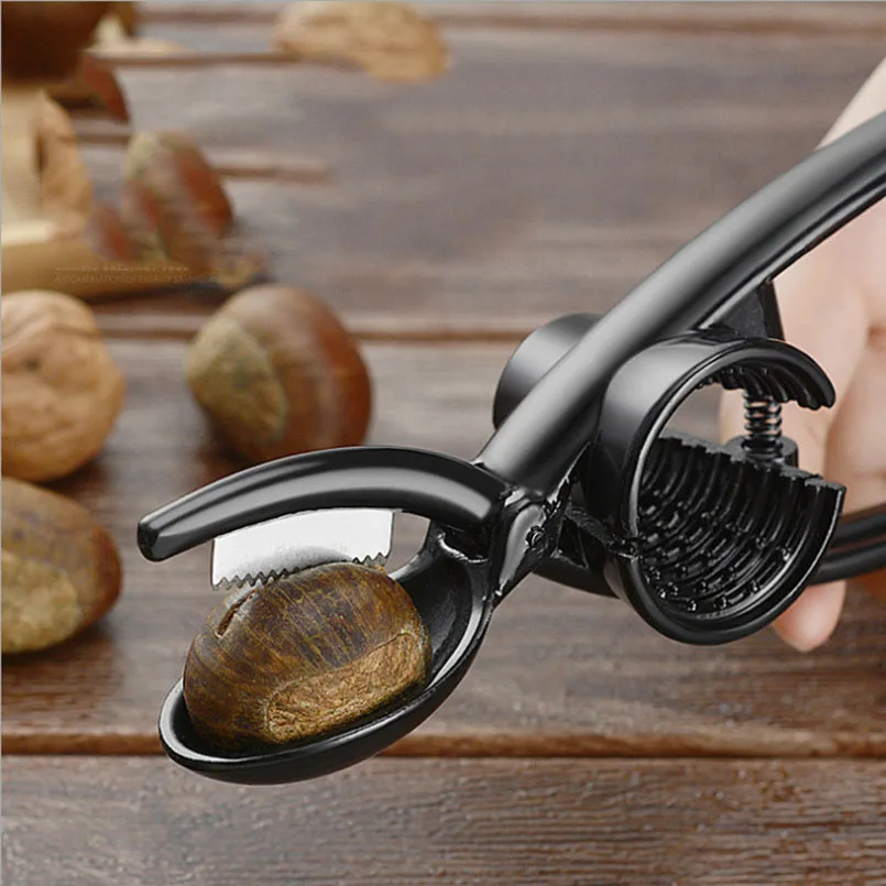 

Creative 2 in 1 Chestnut Clip Walnut Opener Pilers Nutcracker Aluminum Alloy Walnut Sheller Nut Cracker Kitchen Accessories
