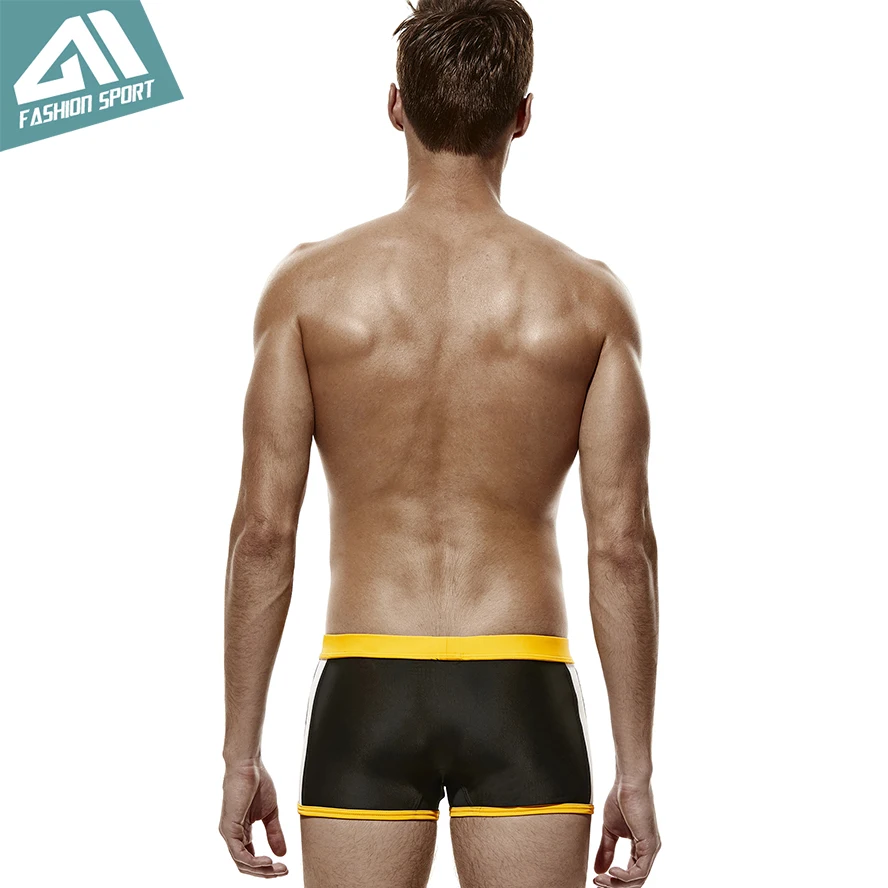 New Seobean Summer Men's Swimwear Sport Swimming Shorts Low Rise Men Swimsuit Men Swim Shorts Surfing Beachwear AM6009