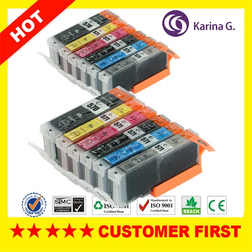 

12XCompatible Ink Cartridges PGI-570 CLI 571 Inks For Canon PIXMA  MG7750 MG7751 MG7752 MG7753 Printer Ink with Grey Color