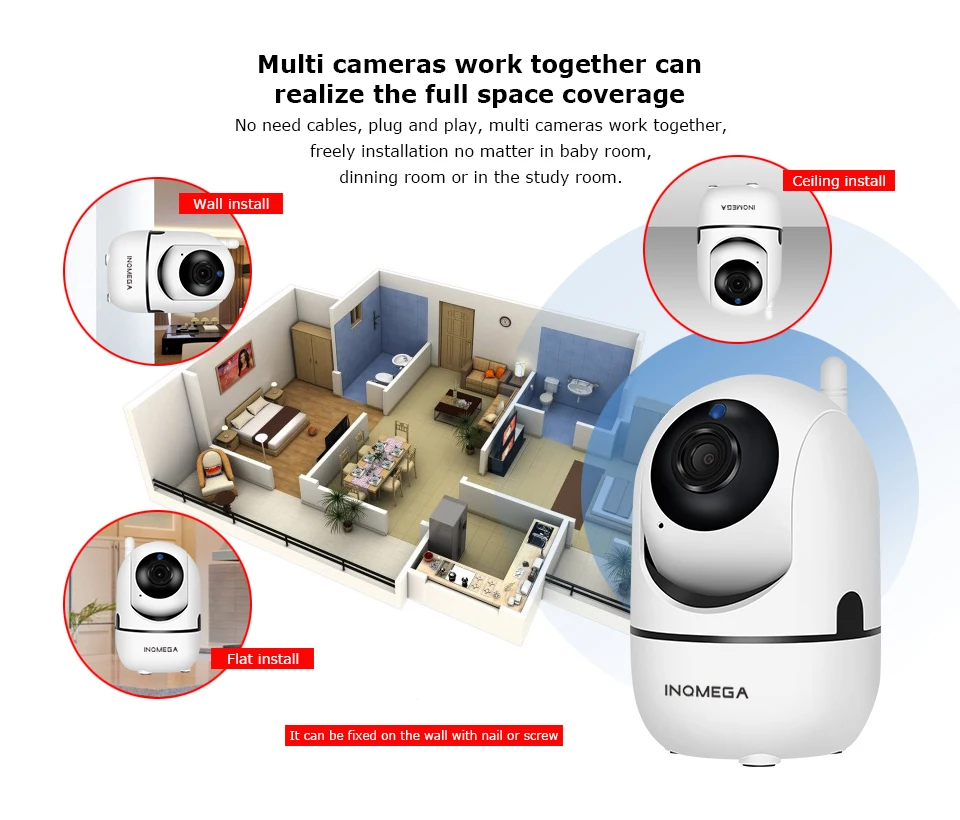INQMEGA HD 1080P облачная Беспроводная ip-камера, интеллектуальное автоматическое слежение за человеком, Домашняя безопасность, видеонаблюдение, CCTV сетевая камера с wifi