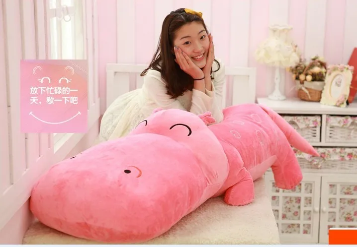 

huge lovely hippo toy plush doll cartoon hippo doll gift toy about 140cm pink