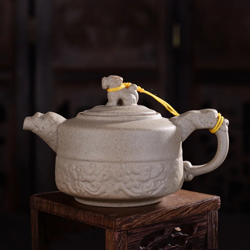 Винтажный чайный сервиз из керамики, имитация камня, чайник ручной работы, чайник кунг-фу, китайский чайный сервиз, принадлежности, чайник, 200 мл - Цвет: 04