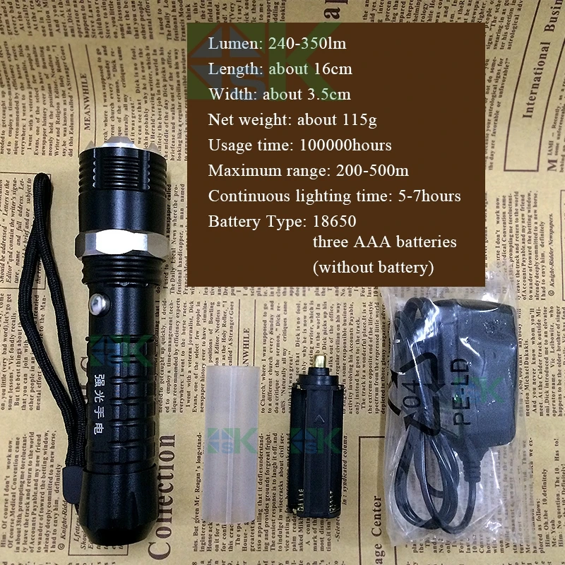 LED Tactical Security Police Self defense Mace Flashlight Security